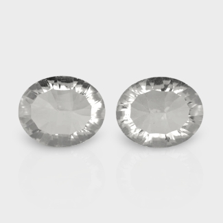 Crystal Quartz 11x9mm Concave Cut Oval AAA Matched Gemstones Pair - 181988