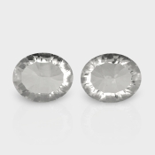 Crystal Quartz 11x9mm Concave Cut Oval AAA Matched Gemstones Pair - 181988