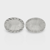 Crystal Quartz 20x15mm Concave Cut Oval AAA Matched Gemstones Pair - 181928