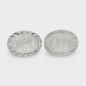 Crystal Quartz 20x15mm Concave Cut Oval AAA Matched Gemstones Pair - 181928
