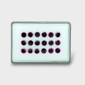 Rhodolite Garnet 7mm Faceted Round AA+ Gemstones Parcel - 181921