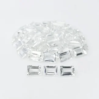 White Topaz 6x4mm Step Cut Baguette AA+ Gemstones Parcel - 181675