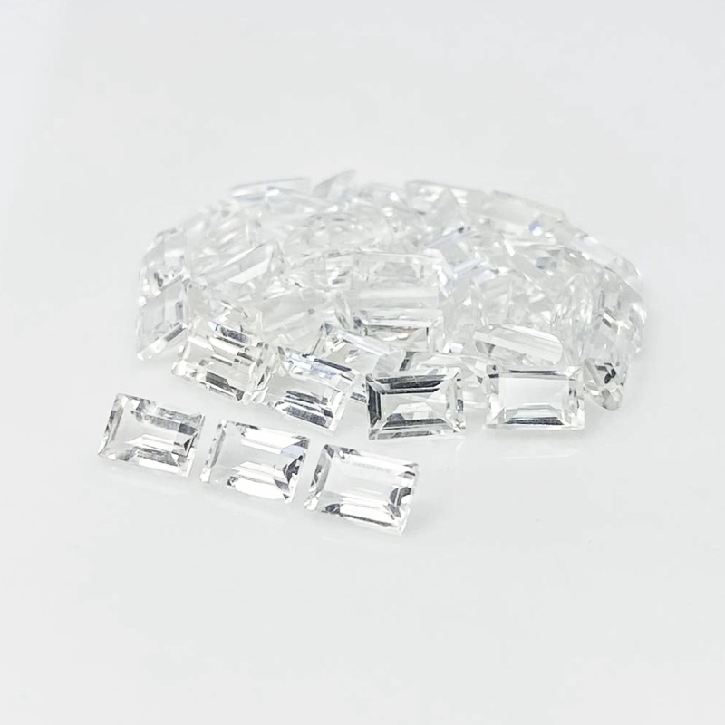 White Topaz 6x4mm Step Cut Baguette AA+ Gemstones Parcel - 181675