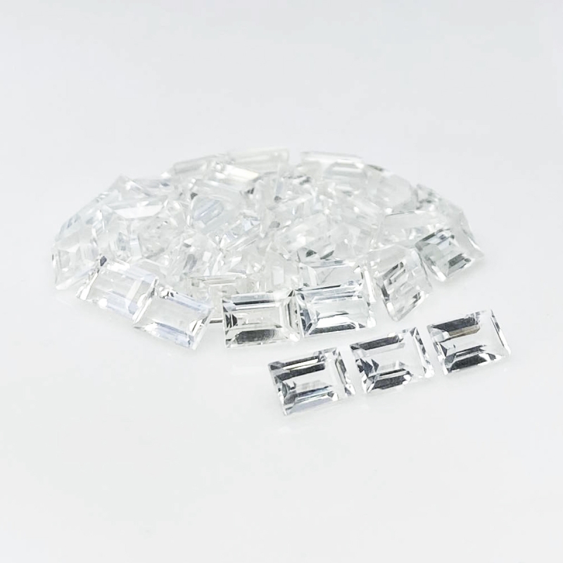 White Topaz 6x4mm Step Cut Baguette AA+ Gemstones Parcel - 181675
