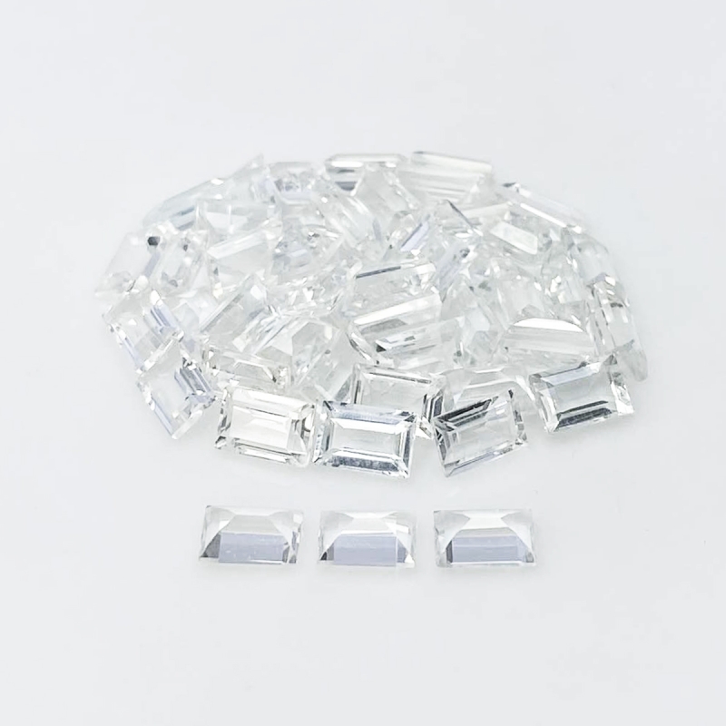 White Topaz 6x4mm Step Cut Baguette AA+ Gemstones Parcel - 181675