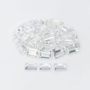 White Topaz 6x4mm Step Cut Baguette AA+ Gemstones Parcel - 181675