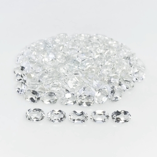 White Topaz 6x4mm Faceted Oval AA+ Gemstones Parcel - 181678