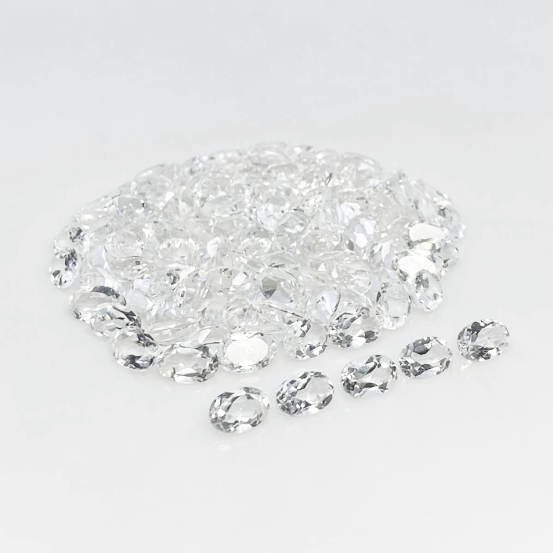 White Topaz 6x4mm Faceted Oval AA+ Gemstones Parcel - 181678