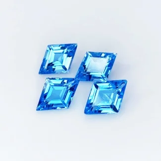 Swiss Blue Topaz 13x9mm Faceted Fan AA+ Gemstones Parcel - 181917