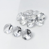 Crystal Quartz 12mm Diamond Cut Round AA Gemstones Parcel - 182054