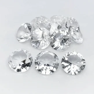 Crystal Quartz 12mm Diamond Cut Round AA Gemstones Parcel - 182054