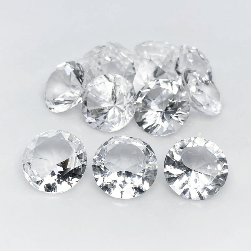 Crystal Quartz 12mm Diamond Cut Round AA Gemstones Parcel - 182054