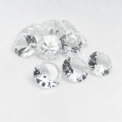 Crystal Quartz 12mm Diamond Cut Round AA Gemstones Parcel - 182054