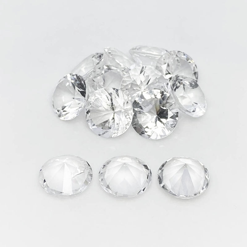 Crystal Quartz 12mm Diamond Cut Round AA Gemstones Parcel - 182054
