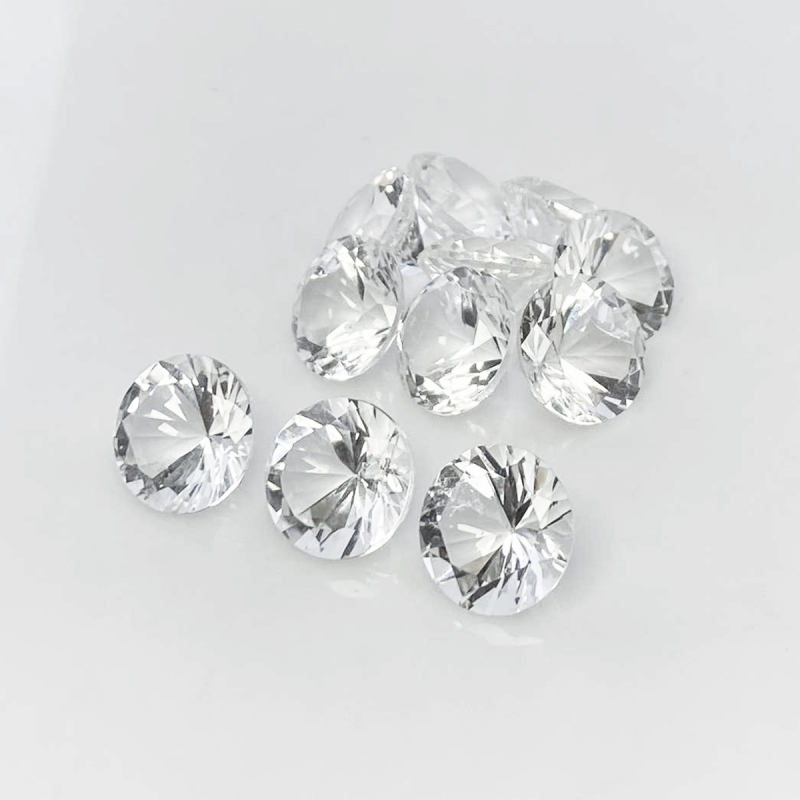 Crystal Quartz 12mm Diamond Cut Round AA+ Gemstones Parcel - 182055