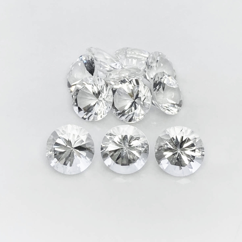 Crystal Quartz 12mm Diamond Cut Round AA+ Gemstones Parcel - 182055