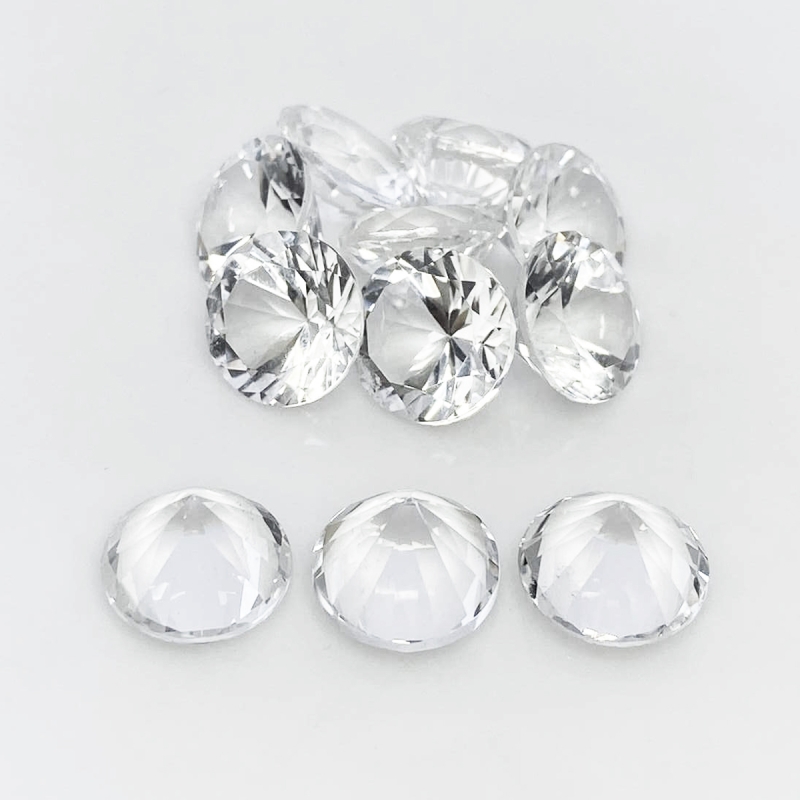 Crystal Quartz 12mm Diamond Cut Round AA+ Gemstones Parcel - 182055