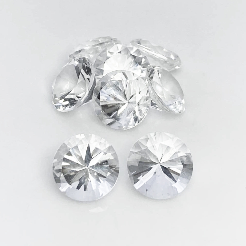 Crystal Quartz 11mm Diamond Cut Round AA+ Gemstones Parcel - 182057