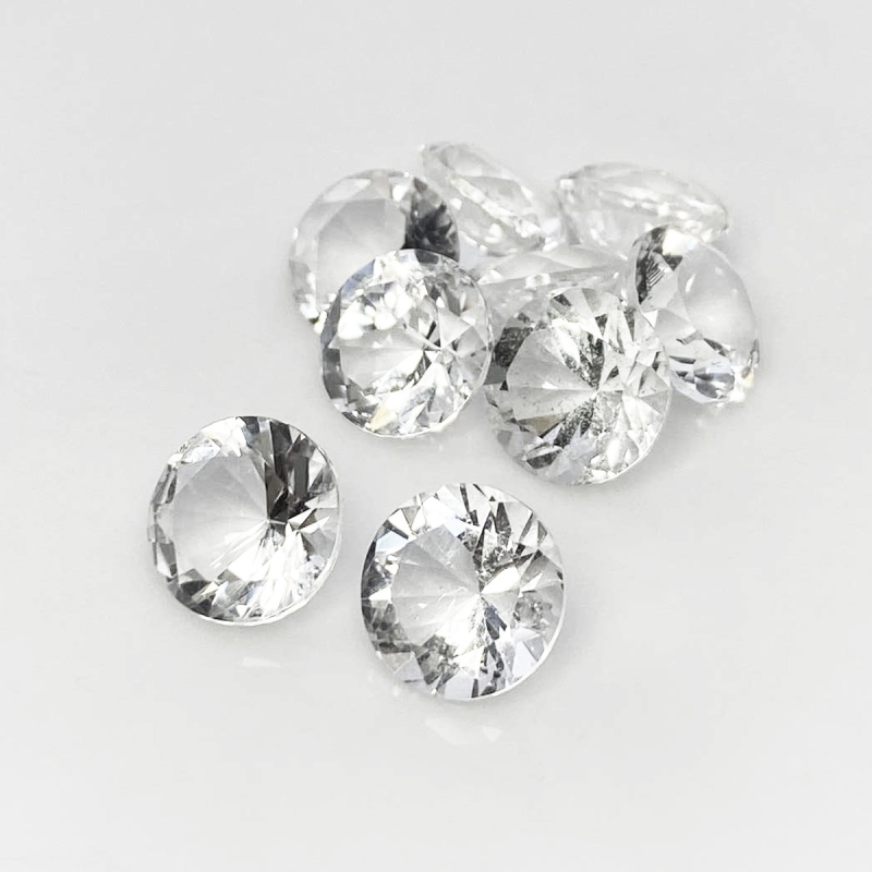 Crystal Quartz 10mm Diamond Cut Round AA Gemstones Parcel - 182058