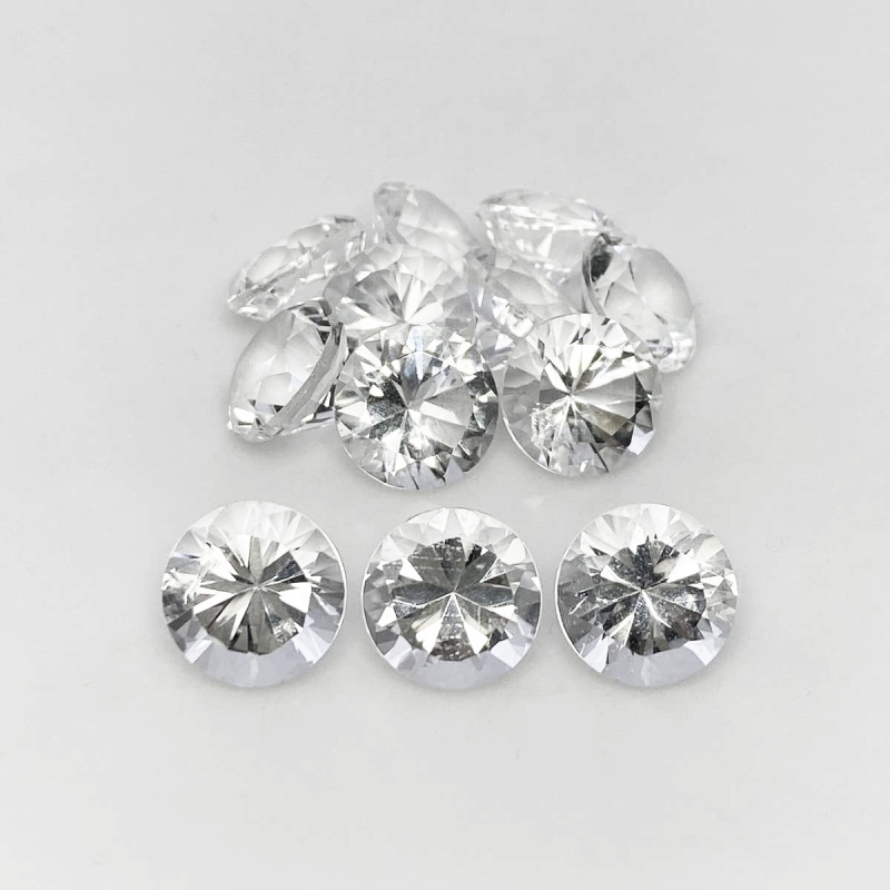 Crystal Quartz 10mm Diamond Cut Round AA+ Gemstones Parcel - 182059