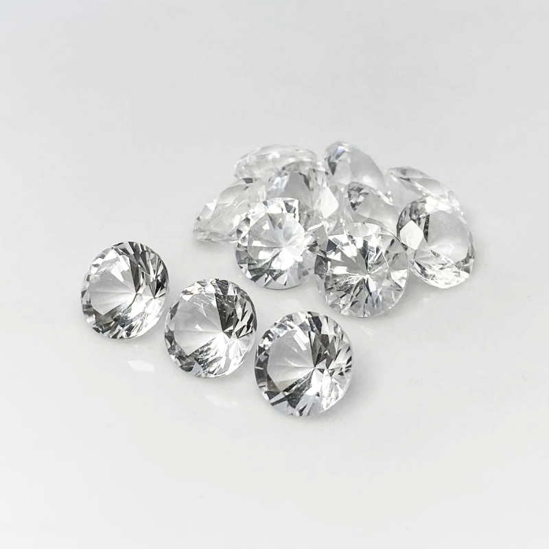 Crystal Quartz 10mm Diamond Cut Round AA+ Gemstones Parcel - 182059