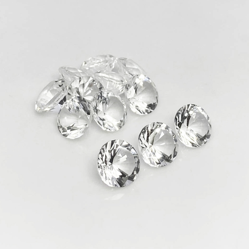 Crystal Quartz 10mm Diamond Cut Round AA+ Gemstones Parcel - 182059
