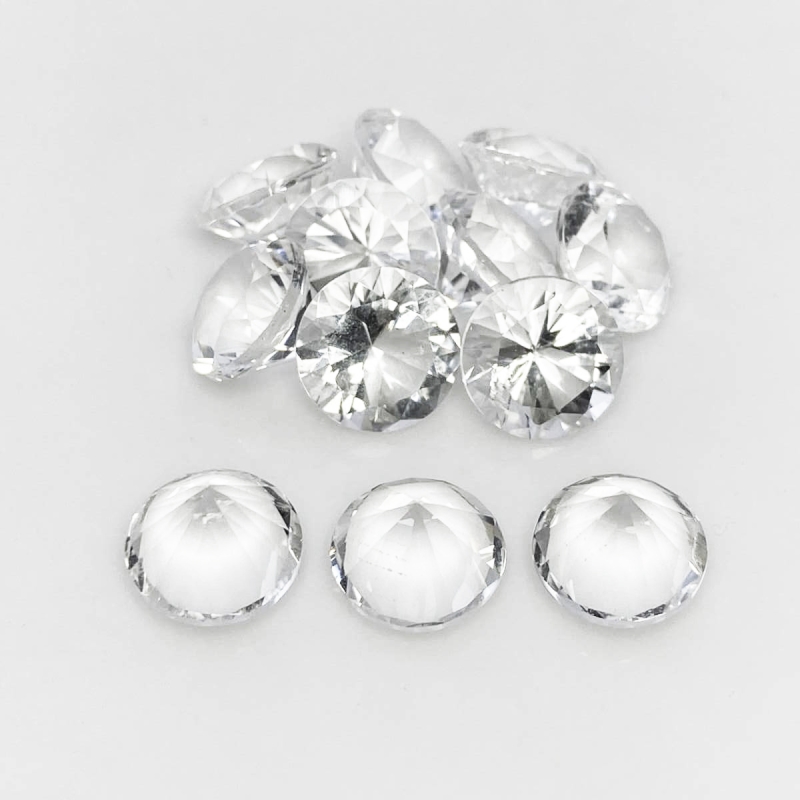 Crystal Quartz 10mm Diamond Cut Round AA+ Gemstones Parcel - 182059