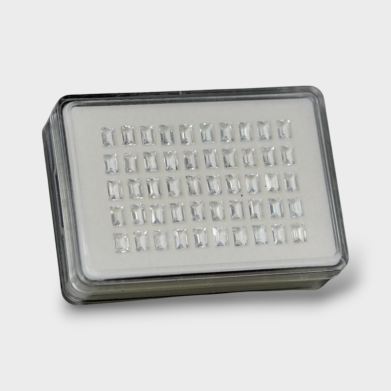 White Topaz 6x4mm Step Cut Baguette AAA Gemstones Parcel - 181706