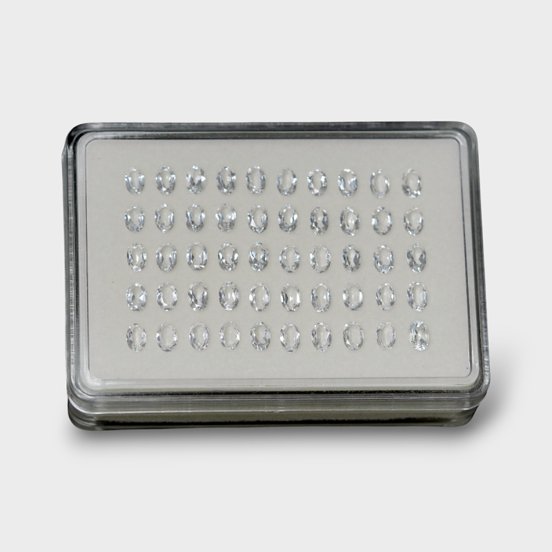 White Topaz 6x4mm Faceted Oval AAA Gemstones Parcel - 181708