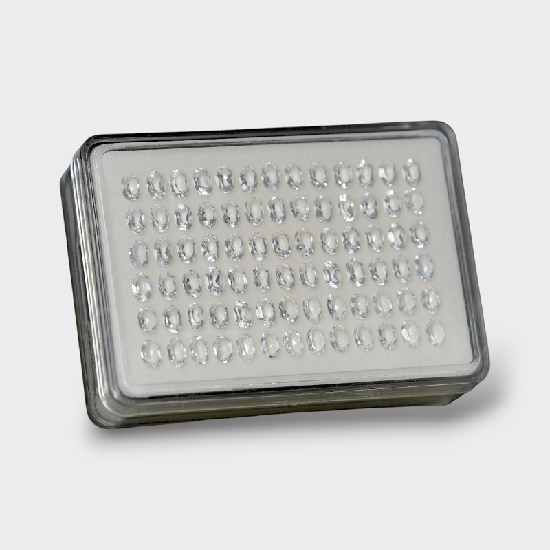 White Topaz 6x4mm Faceted Oval AAA Gemstones Parcel - 181709