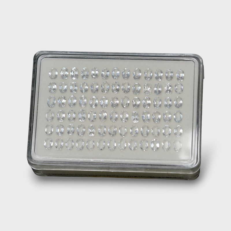 White Topaz 6x4mm Faceted Oval AAA Gemstones Parcel - 181709