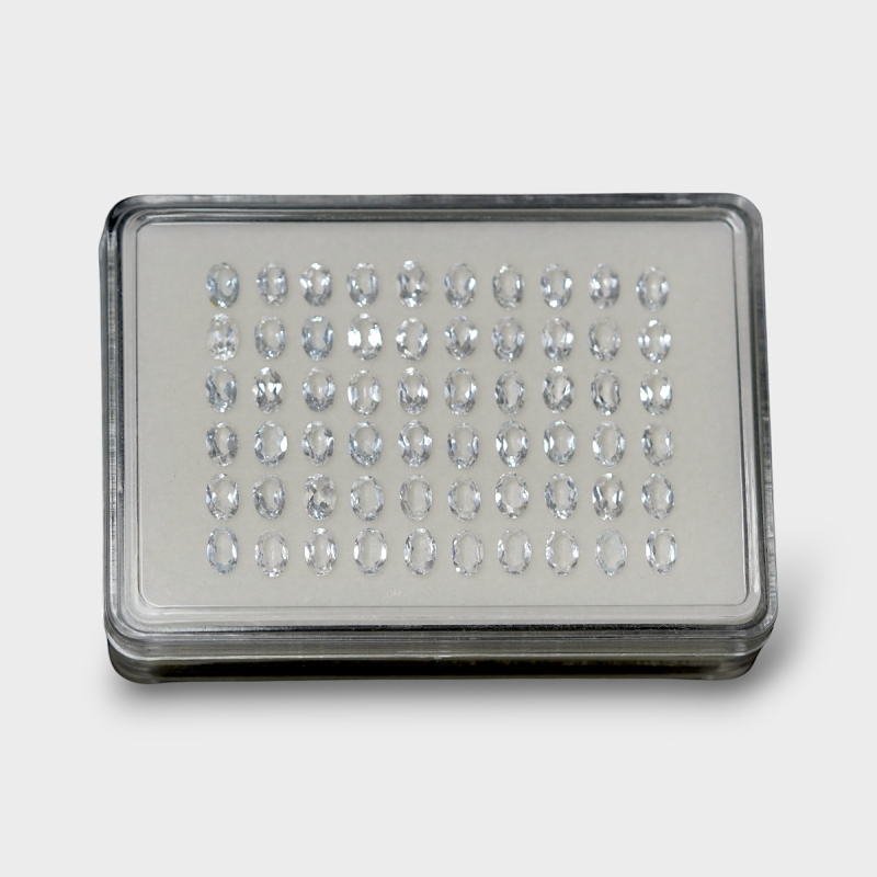 White Topaz 6x4mm Faceted Oval AAA Gemstones Parcel - 181710