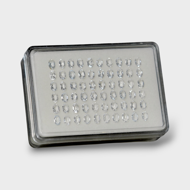 White Topaz 6x4mm Faceted Oval AAA Gemstones Parcel - 181710