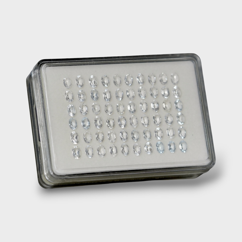 White Topaz 6x4mm Faceted Oval AAA Gemstones Parcel - 181711