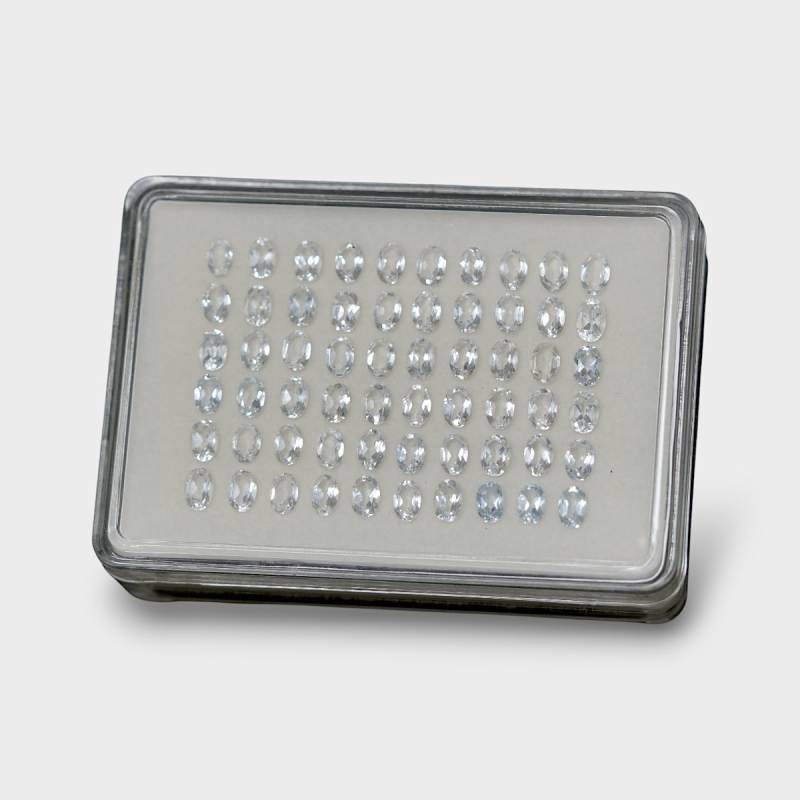 White Topaz 6x4mm Faceted Oval AAA Gemstones Parcel - 181711