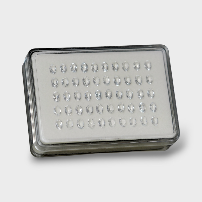 White Topaz 6x4mm Faceted Oval AAA Gemstones Parcel - 181712