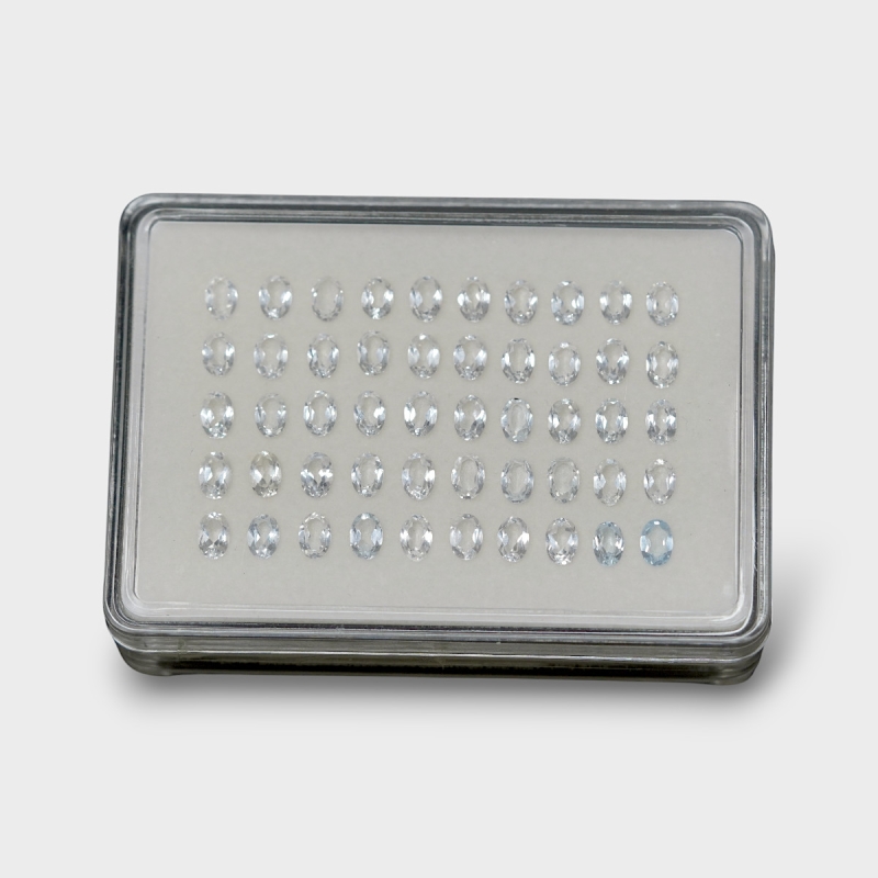 White Topaz 6x4mm Faceted Oval AAA Gemstones Parcel - 181713