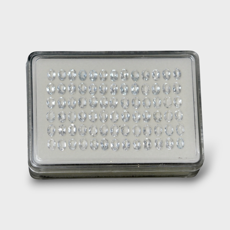 White Topaz 6x4mm Faceted Oval AAA Gemstones Parcel - 181714