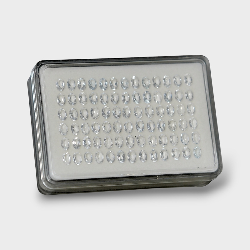 White Topaz 6x4mm Faceted Oval AAA Gemstones Parcel - 181714