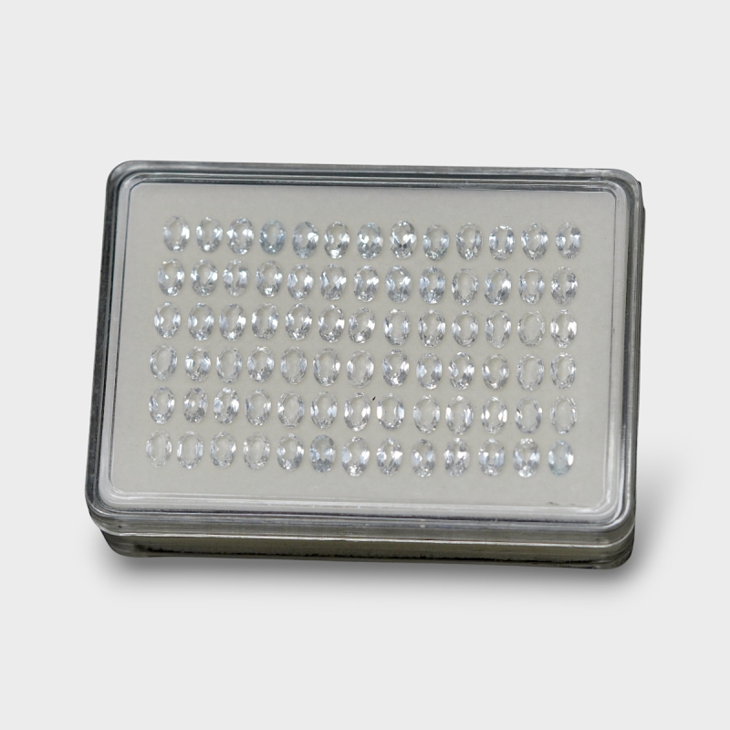 White Topaz 6x4mm Faceted Oval AAA Gemstones Parcel - 181714