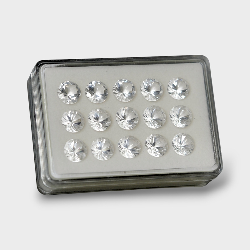 Crystal Quartz 11mm Diamond Cut Round AAA Gemstones Parcel - 181754