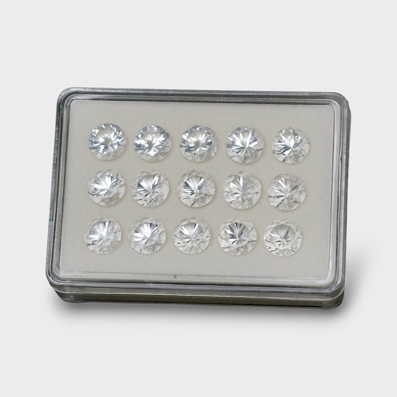 Crystal Quartz 11mm Diamond Cut Round AAA Gemstones Parcel - 181754