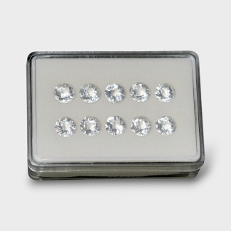 Crystal Quartz 10mm Checkerboard Round AAA Gemstones Parcel - 181753