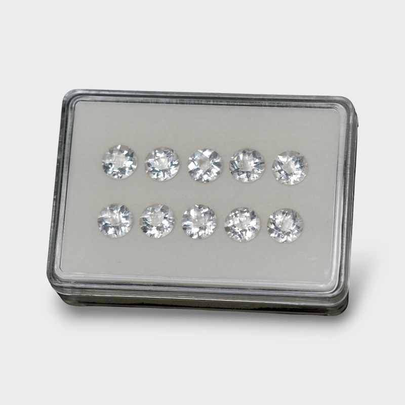 Crystal Quartz 10mm Checkerboard Round AAA Gemstones Parcel - 181753