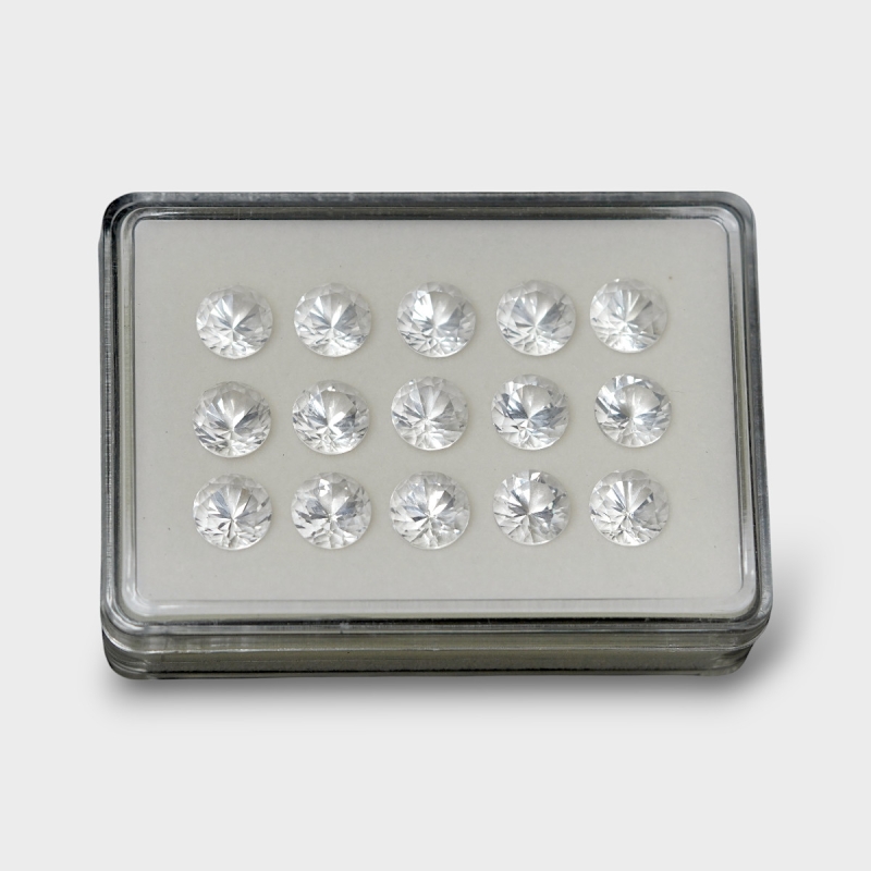 Crystal Quartz 10mm Diamond Cut Round AAA Gemstones Parcel - 181756