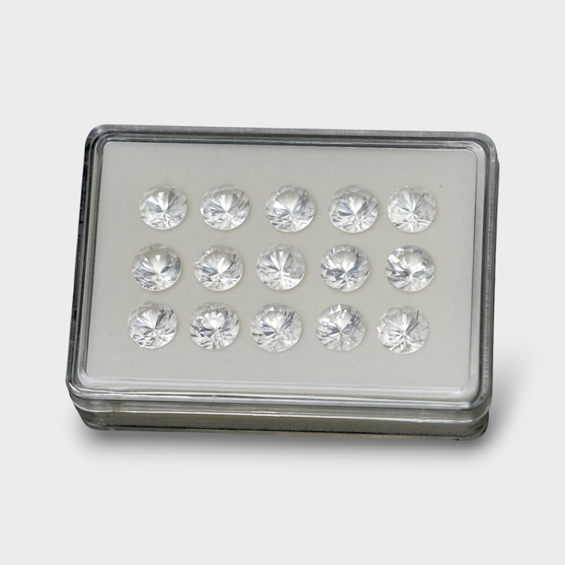 Crystal Quartz 10mm Diamond Cut Round AAA Gemstones Parcel - 181756