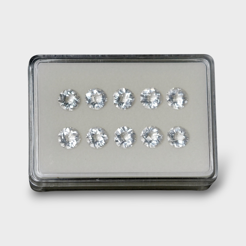 Crystal Quartz 10mm Checkerboard Round AAA Gemstones Parcel - 181757