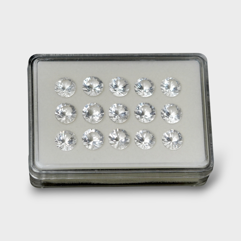 Crystal Quartz 10mm Diamond Cut Round AAA Gemstones Parcel - 181758