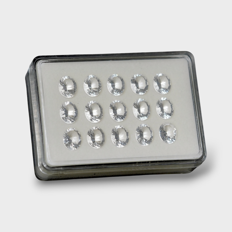 Crystal Quartz 11x9mm Concave Cut Oval AAA Gemstones Parcel - 181759