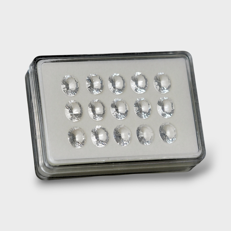 Crystal Quartz 11x9mm Concave Cut Oval AAA Gemstones Parcel - 181760